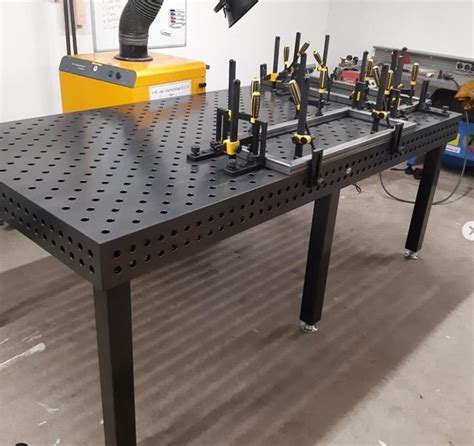 metal table fabrication|fixture tables for welding shop.